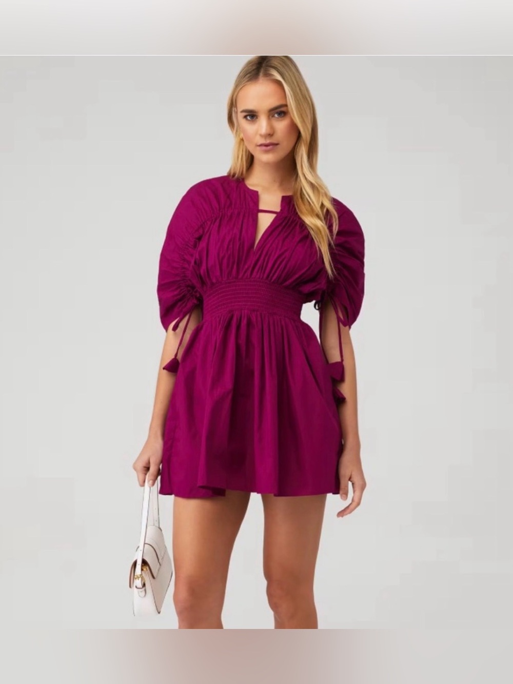 MISA Los Angeles Camila Dress in Orchid Cotton Poplin Size Small